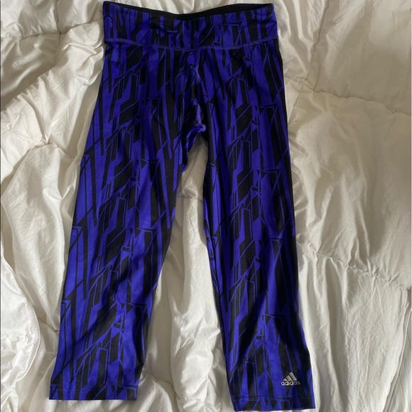 ADIDAS BLUE CLIMALITE 3/4 LENGTH LEGGINGS - Size XS - Picture 4 of 4